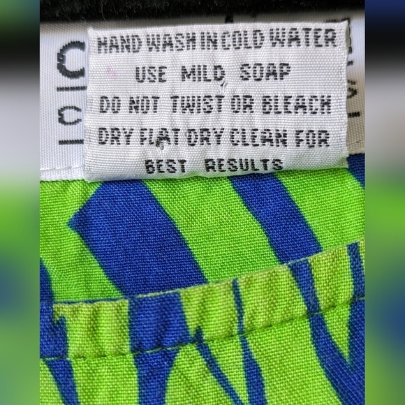 Vintage CAROLINA COLOURS Sleeveless Maxi Dress, Tropical Print, Lace-up, 16W - Picture 6 of 8